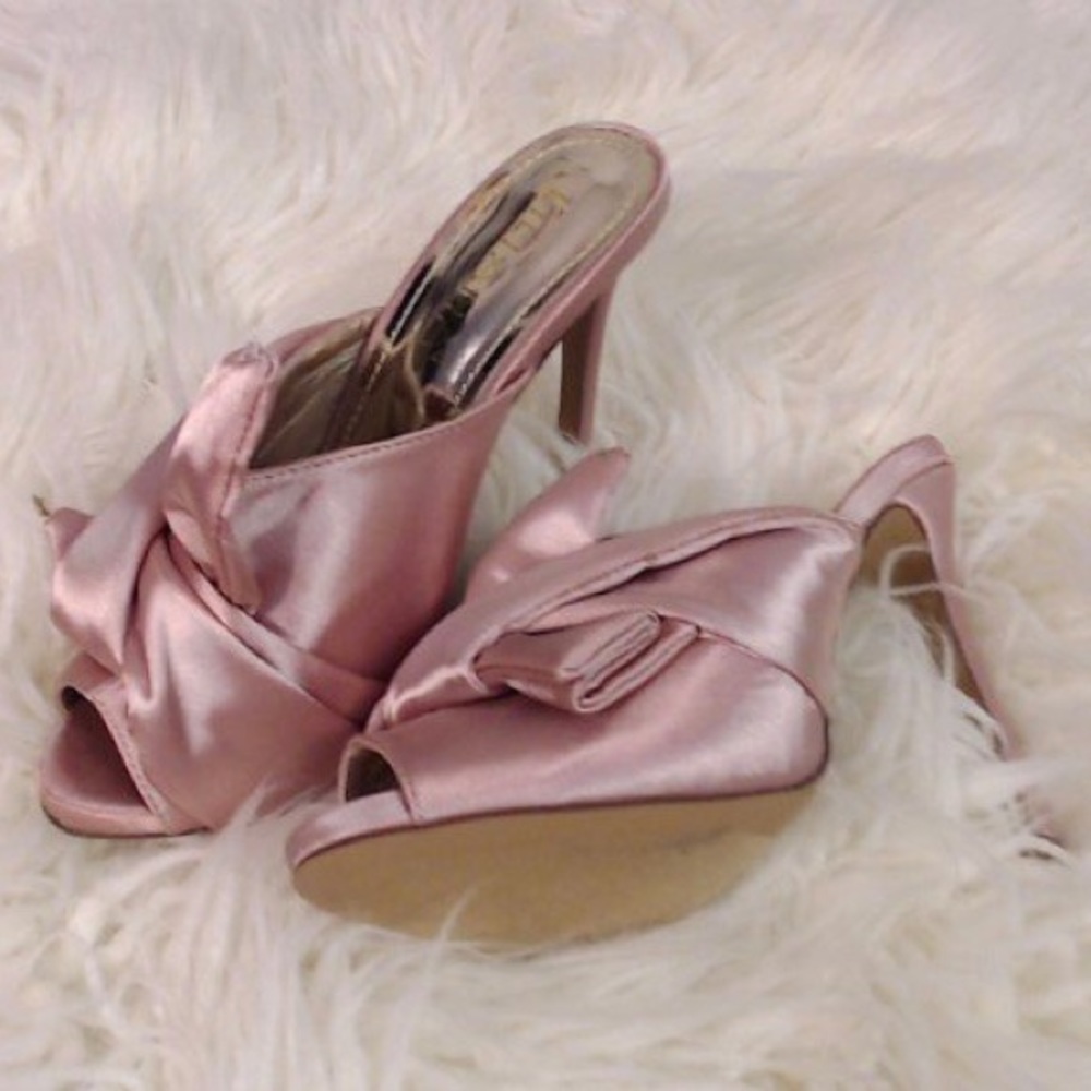 Satin Pink Mules